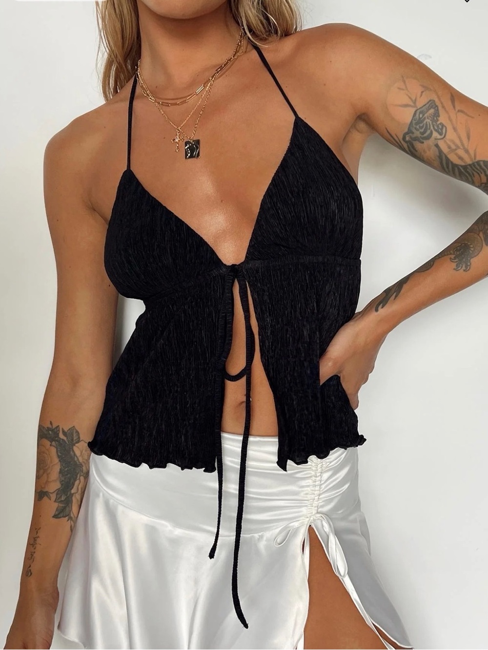 Princess Polly Black Halter Top